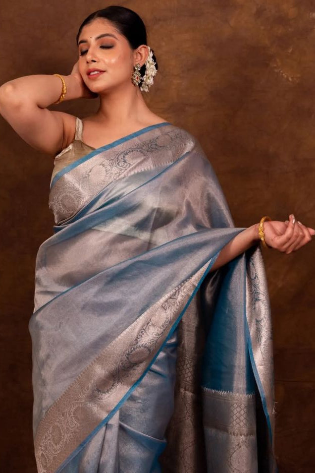 Banarasi Fancy Glass Tissue Silk Saree