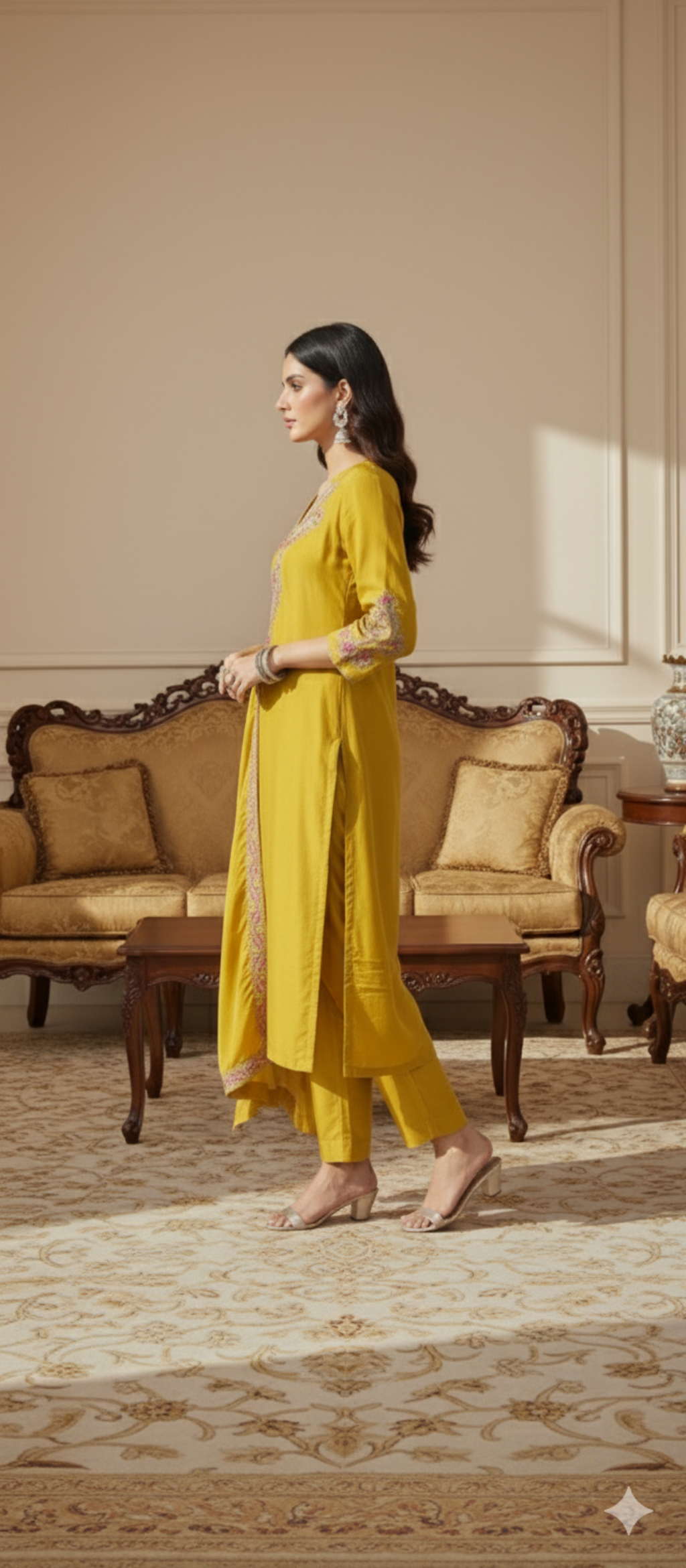 Premium Chinon Silk Kurti Pant Dupatta Set