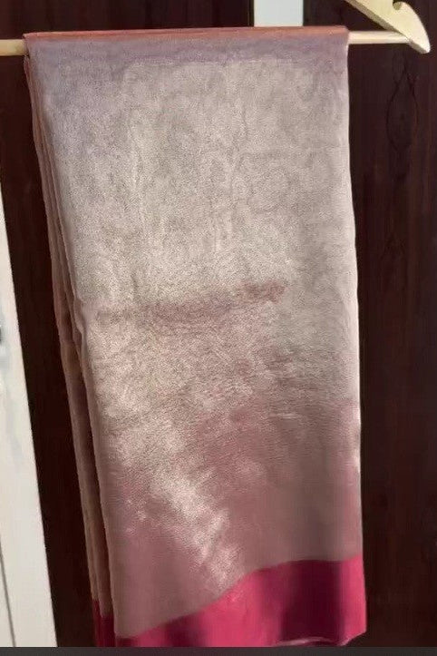 Banarasi Pure Handloom Tissue Silk Saree with Katan Border