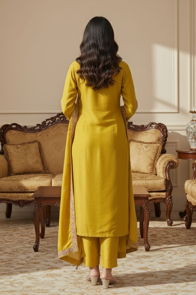 Premium Chinon Silk Kurti Pant Dupatta Set